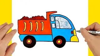 How to Draw a DumpTruck| Dump Truck Easy Drawing| Draw Step by Step