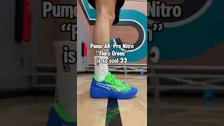 Puma All-Pro Nitro &ldquo;Fluro Green&rdquo; on my feet 🦶👀🔥 #basketball #shoes #hoopkicks