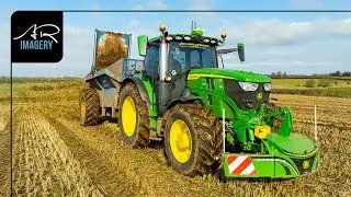Muck Spreading | John Deere 6R185 | Bunning Lowlander 105