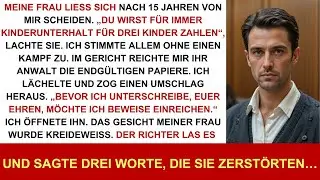 Frau forderte Unterhalt für 3 Kinder. Im Gericht öffnete ich einen Umschlag – sie wurde kreidebleich