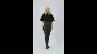 W389 - Horizontal Layout Cropped Black Mink Fur Bolero