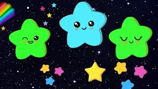 Twinkle Twinkle Little Star ⭐ Милая детская мультяшная песня | Сверкающие звёзды и весёлая музыка...