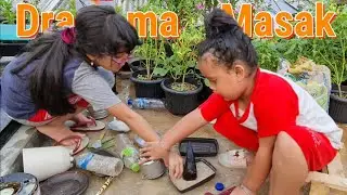 Drama Masak Nasi dari Tanah..! | HANUM BOCIL MAIN MASAK MASAKAN BOHONGAN - Main Air Sampai Banjir