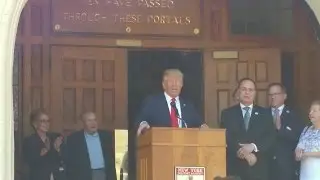 Donald Trump visiting his military school alma mater NYMA in Cornwall, New York
