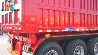 China Factory Genron Brand 3 Axle 60 Ton Rear Dump Semi Trailer