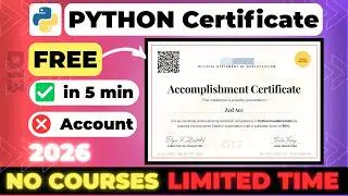 Free Python certificate download 2026 | without course | ZedAce