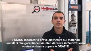 MotivexLab Prova di Trazione sui materiali metallici in 24 ore