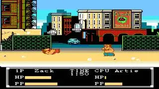 Crash'n The Boys Street Challenge NES Fighting Scene Zack VS. Artie ( best 2 out of 3 wins )