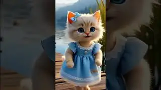 Cute Kitty in Blue Dress 🐱💙 | Adorable Cat Video 2025