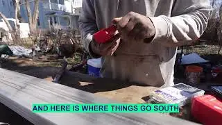 Working on the rusty wheel. Rivet gun disaster And downspout repair- Daily Vlog