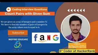Coding Interview Questions || Count Pairs with given Sum || Maang Interview Questions || DSA