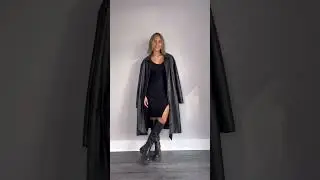 BLACK KNIT DRESS DIFFERENT WAYS 🍂 #blackdress #knitdress #falloutfitideas #shorts_ #fashionshorts