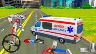 Ambulance Car Robot  Transform #1- Emergency Robot city Rescue Simulator - Android gameplay