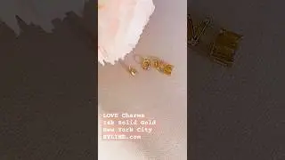 LOVE Initial 14k Solid Gold Necklace Charms Fine Jewelry  | BY L&rsquo;AIM&Eacute; NEW YORK