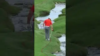 Rahm hits this BACKWARDS! 😎