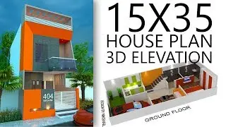 15X35 House plan with 3d elevation by nikshail
