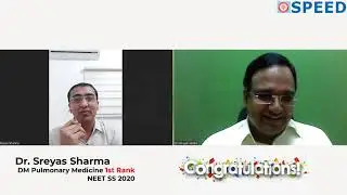 NEET SS 2020, SPEED TOPPERS, Dr Sreyas Sharma, 1st Rank, DM Pulmonology