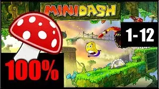 Mini Dash | 100% All Mushrooms | World 1-12 [Walkthrough]