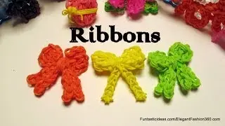 Rainbow Loom Bow/Ribbon charm - How to - Mother's Day Gift Idea