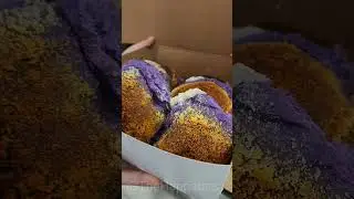 Delicious ube pandesal filled with cream cheese  #foodvideo