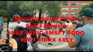 Morning Swing Trade Stock Review $CSX $ERIC $MSFT $QQQ $SPY $IDXX $XLY