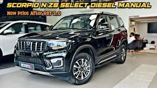 Mahindra Scorpio N Z8 Select Diesel Manual 2025 New Model GST Price Discount Features