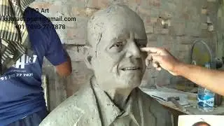 Human half bust statue making technique