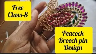 Brooch pin peacock design/ free class-8/ class raw material available 