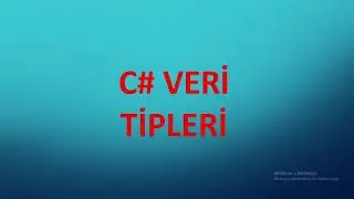 C# Değişkenler ve Veri Tipleri || Visual Studio 2019