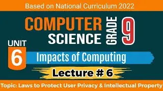 Laws to Protect Privacy & Intellectual Property | Lecture 6 | Unit 6 | Class 9th Computer Science 