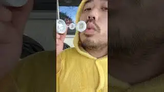 ASMR Banana eating, peeling & blowing bubbles sounds #youtubeshorts #shorts
