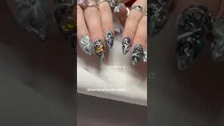 silver beetle nails!! #nailart