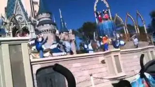 Evie busting a move with the Disney crew