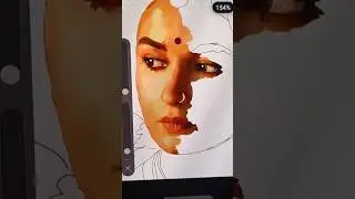 Realistic portrait || penup digital drawing #shorts #drawing