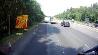 Highway Agency vehicle overtaking with over hanging load