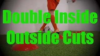 Double Inside Outside Cuts - Cones Dribbling Drills - Soccer Ball Mastery Training for U8-U9