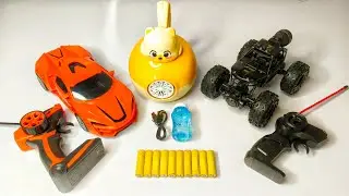Unboxing RC Sports Racing Car and RC Moka Rock Crawler and Cat Cartoon Bubble Machine 