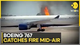 Delta Boeing 767 Flight Returns to Los Angeles, Makes Emergency Landing After Engine Fire | WION