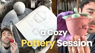 Making a Strawberry Tea Cup - A Slow and Relaxing Pottery Process