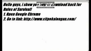 Rules Of Survival cheat. FREE DOWNLOAD