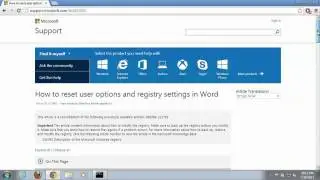 How to Reset Microsoft Word on Windows 7 : Windows 7 & More
