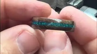 Wood with Opal Inlay and Titanium Core