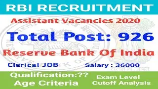 RBI Recruitment 2020 || Reserve Bank Of India  Vacancies