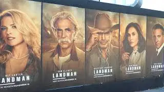 Landman Billboard Sunset Blvd Los Angeles California USA November 1, 2025 Demi Moore Sam Elliott