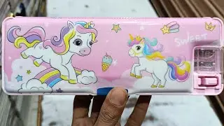 Pink colour unicorn pencil box