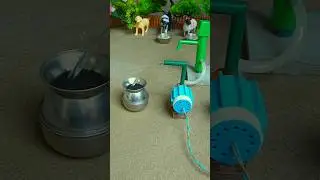 Mini hand pump project water with supply motor drinks for sheep cow farm #waterpump #357