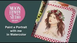 Paint a portrait with e in watercolor