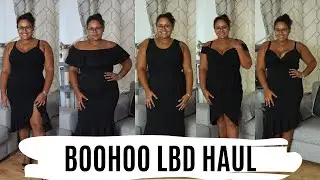 10 PLUS SIZE 'LITTLE BLACK DRESS' BOOHOO HAUL | RACHAEL IN RED