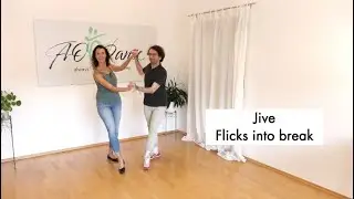 Jive Figur: Flicks into Break gezeigt, gezählt und kurz erklärt mit Musik (Tipps & Kicks)