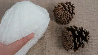 Отличная идея! 😍 Посмотрите, что я сделала с шерстью и конусами! Замечательная идея по переработке